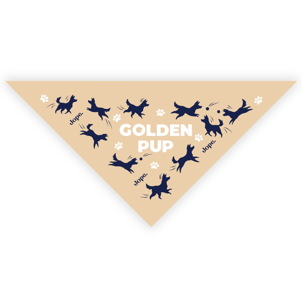"Golden Puppy" Beige Bandana